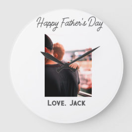 Lycklig fars dag fotomodern kärlek enkel far stor klocka