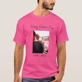 Lycklig fars dag fotomodern kärlek enkel far t shirt