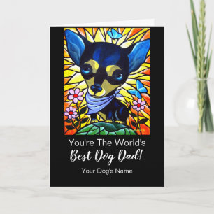Lycklig Fars dag från Best Black Hund Chihuahua Kort