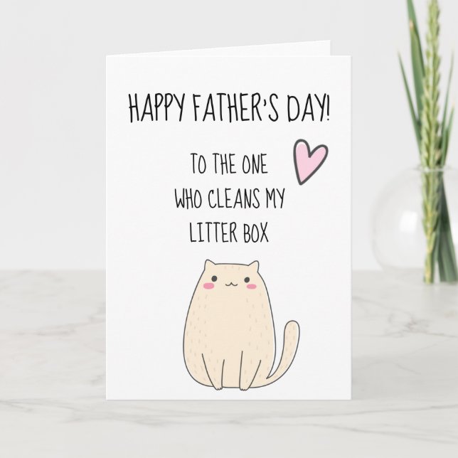 Lycklig Fars dag från Cat Funny Cute Humor Kort (Framsida)