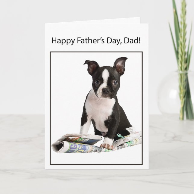 Lycklig fars dag från den Boston Terrierhunden, Kort (Framsida)