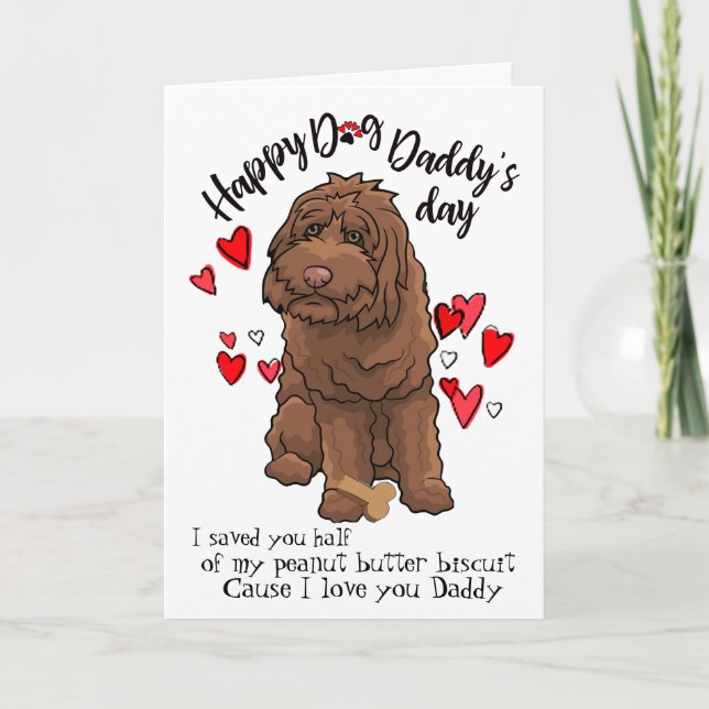 Lycklig fars dag från din Labradoodle hund Kort (Framsida)