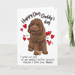 Lycklig fars dag från din Labradoodle hund Kort