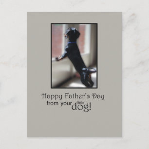 Lycklig Fars dag från din lilla Hund Vykort