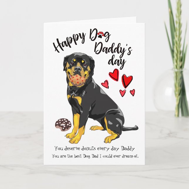 Lycklig Fars dag från din Loving Rottweiler Kort (Framsida)