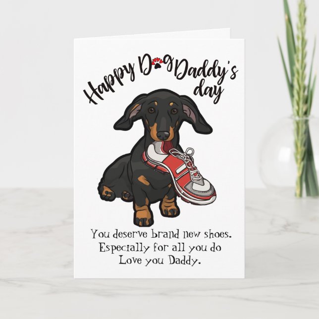 Lycklig Fars dag från ditt Dachshund Hund Card Kort (Framsida)