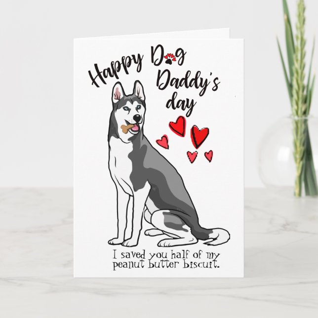 Lycklig Fars dag från er Siberian husky Hund Kort (Framsida)