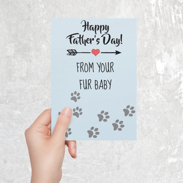 Lycklig Fars dag från Hund Cat Pet Päls Baby Kort (Skapare uppladdad)