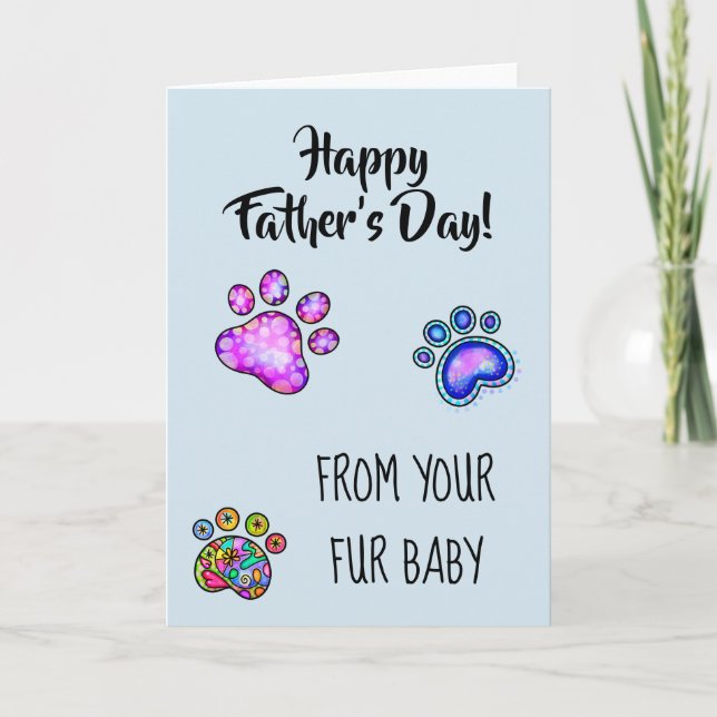 Lycklig Fars dag från Hund Cat Pet Päls Baby Tass  Kort (Framsida)