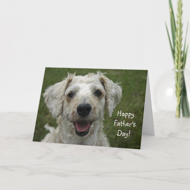 Lycklig fars dag från hunden kort (Framsida)