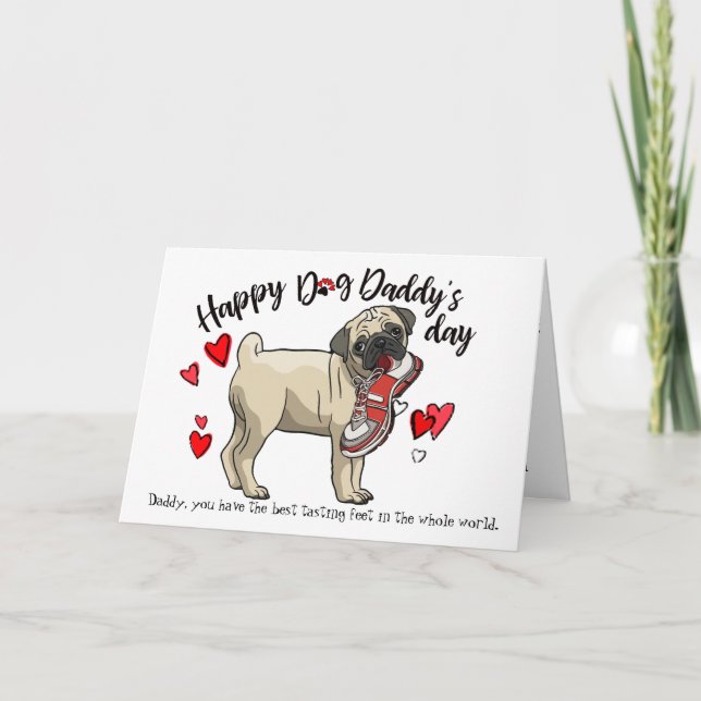 Lycklig Fars dag från Pug Hund Kort (Framsida)