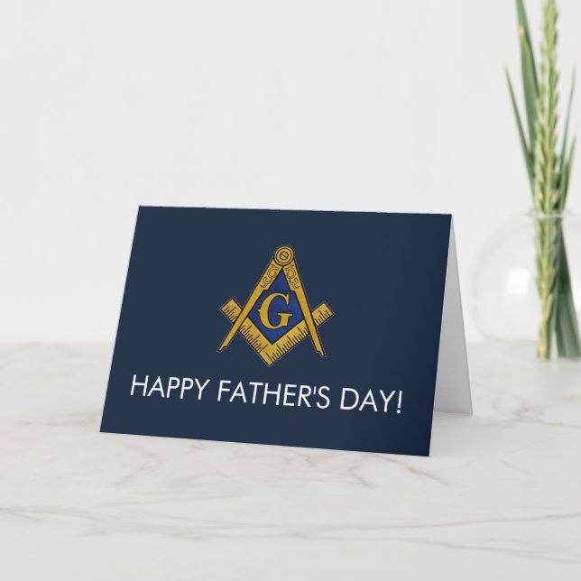 Lycklig Fars dag Freemason Masonic Mason Tack Kort (Framsida)