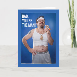 Lycklig Fars dag Funny Guy med Cigar Laughing Helgkort