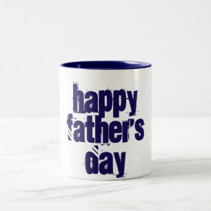 Lycklig Fars dag Funny Typografi Blue White Mugg