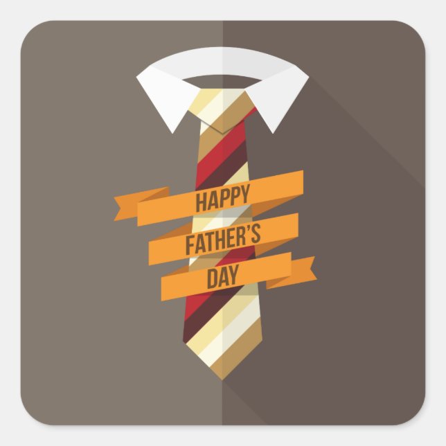 Lycklig Fars dag Fyrkantigt Klistermärke (Framsida)