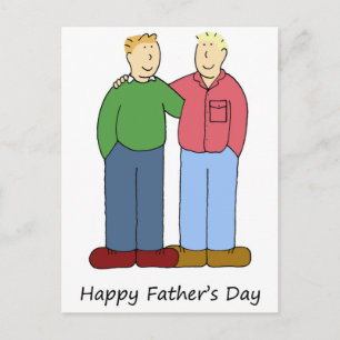 Lycklig Fars dag Gay Male par Vykort