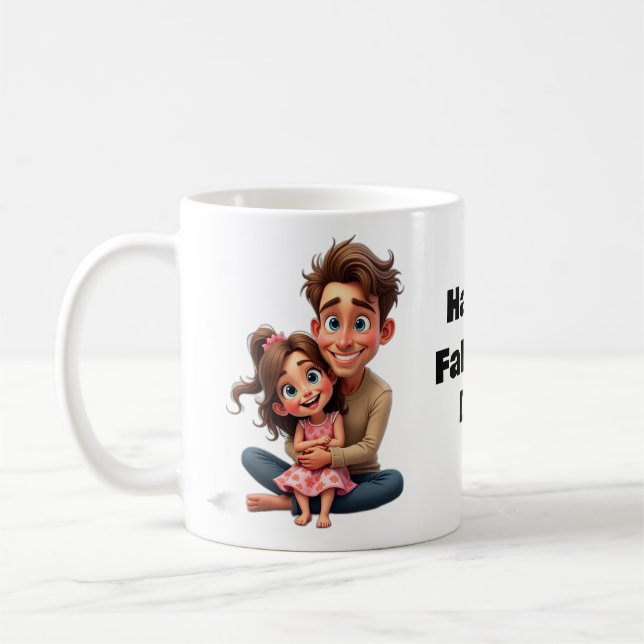 LYCKLIG FARS DAG Gift för honom Pappa Make Son Kaffemugg (Vänster)