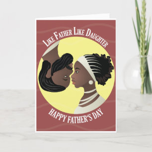 Lycklig Fars dag; Girl and Pappa Ying and Yang Kort