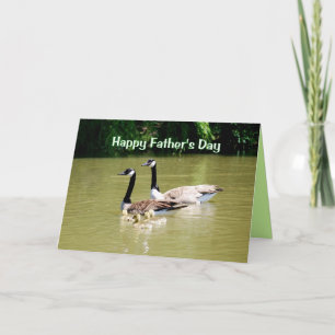 Lycklig Fars dag Goose-familjekort Kort