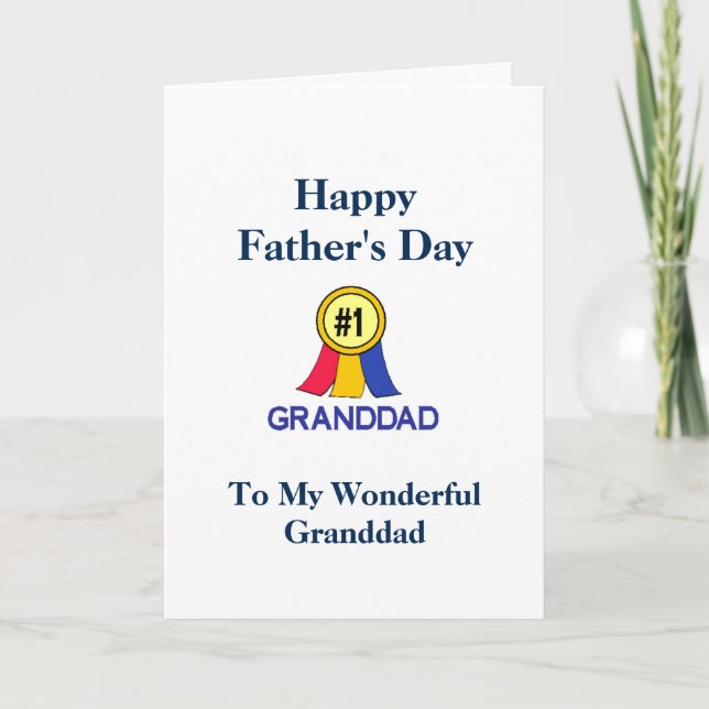 Lycklig Fars dag Granddad - Ribbon Kort (Framsida)