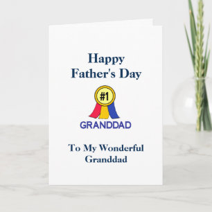 Lycklig Fars dag Granddad - Ribbon Kort