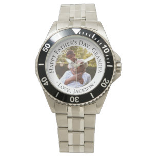 Lycklig Fars dag Grandpa Anpassningsbar Photo Gift Armbandsur