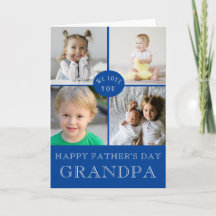 Lycklig Fars dag Grandpa Blue Photo Collage