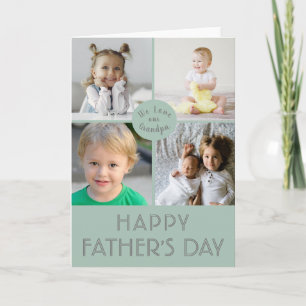 Lycklig Fars dag Grandpa Blue Photo Collage Kort