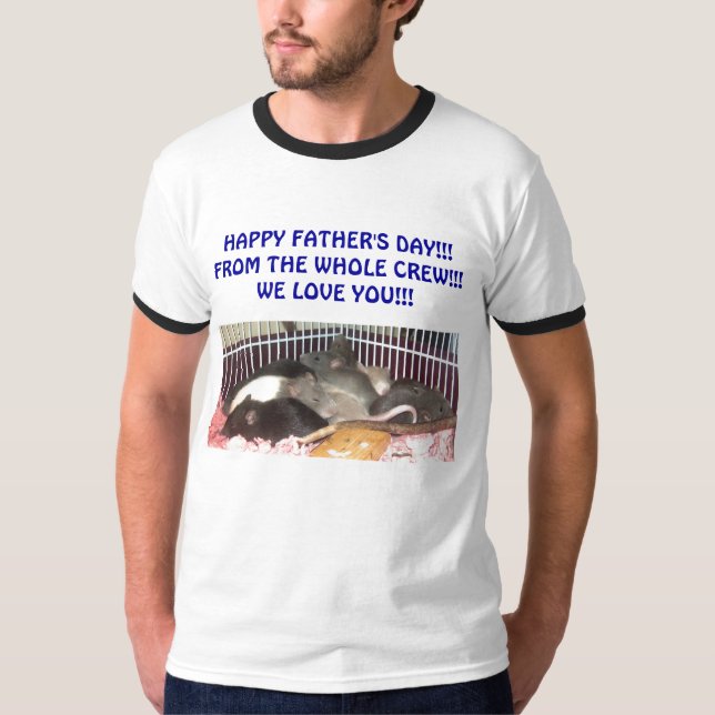 LYCKLIG FARS DAG!!! GULLIG BABYRÅTTASKJORTA T SHIRT (Framsida)