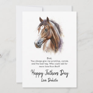 Lycklig Fars dag Horse Photo Julkort