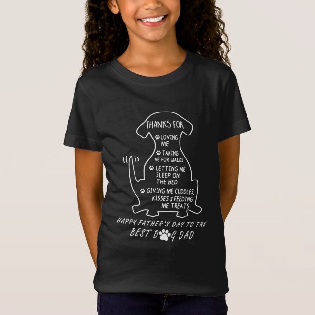 Lycklig Fars dag Hund Pappa T Shirt (Framsida)
