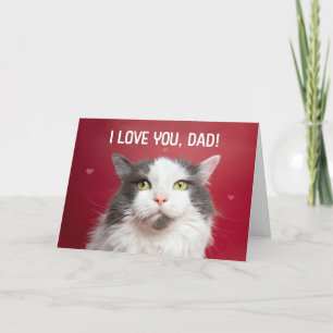 Lycklig Fars dag I Kärlek du Cute Cat Humor Helgkort