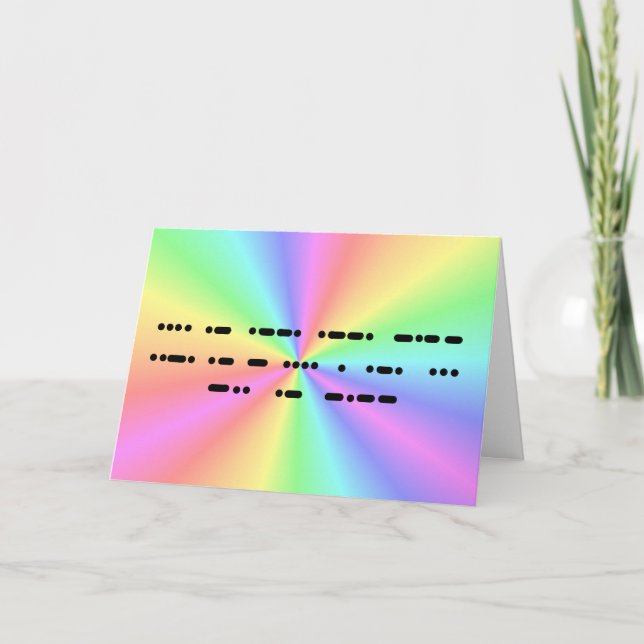 Lycklig Fars dag i Morse Code Greeting Card Kort (Framsida)