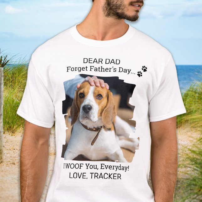 Lycklig Fars dag I Woof You Photo Hund Pappa T Shirt (Skapare uppladdad)