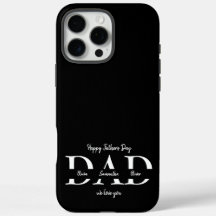Lycklig Fars dag iphone case med Kids Namn