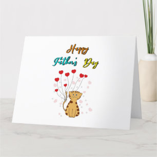 Lycklig Fars dag Kattunge Pappa pappa Gift Cat Fa Tack Kort