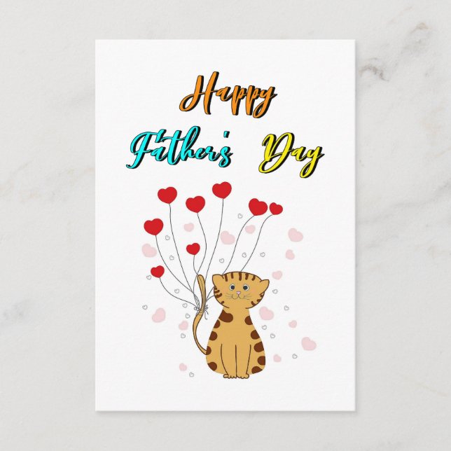 Lycklig Fars dag Kattunge Pappa  pappa Gift Cat Fa Tilläggskort (Framsida)