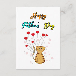 Lycklig Fars dag Kattunge Pappa  pappa Gift Cat Fa Tilläggskort