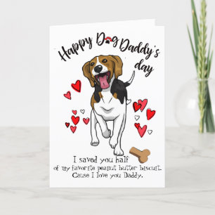 Lycklig Fars dag-kort från din Beagle Hund Helgkort