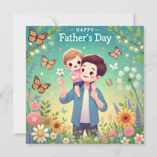 Lycklig Fars dag-kort Inbjudningar (Framsida)