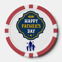 Lycklig Fars dag Krona & Kids - en Royalets hyllni Poker Marker
