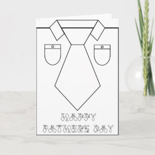 Lycklig Fars dag Line Art Necktie Font Shirt Tie Kort