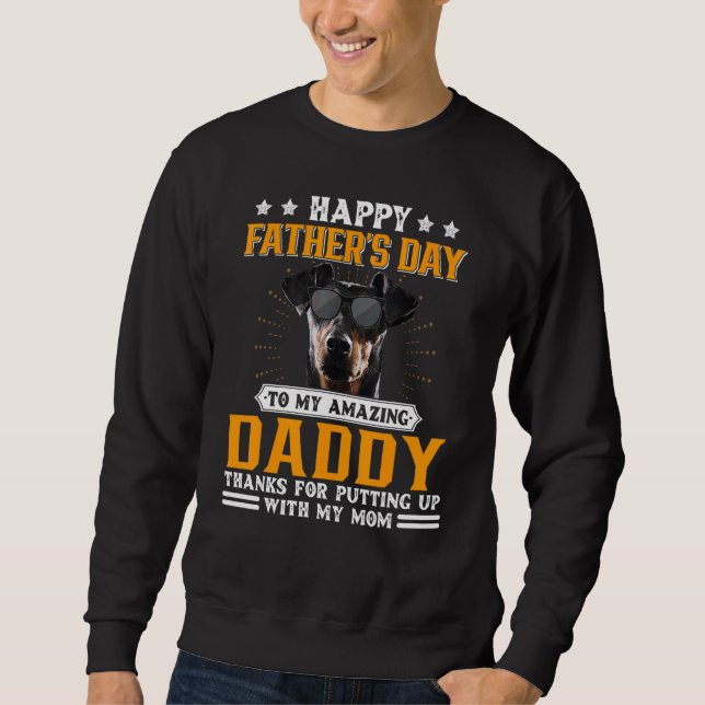 Lycklig Fars dag Manchester Terrier Hund för Pappa Lång Ärmad Tröja (Framsida)