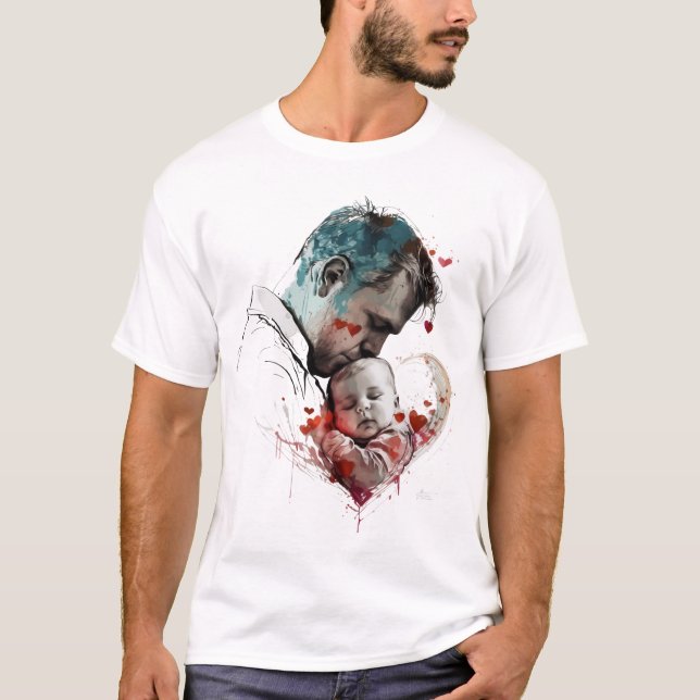 Lycklig fars dag mans T-shirt uk (Framsida)