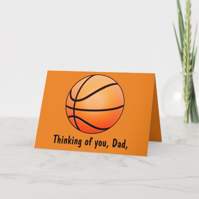 Lycklig Fars dag med Basket Boll Kort (Framsida)
