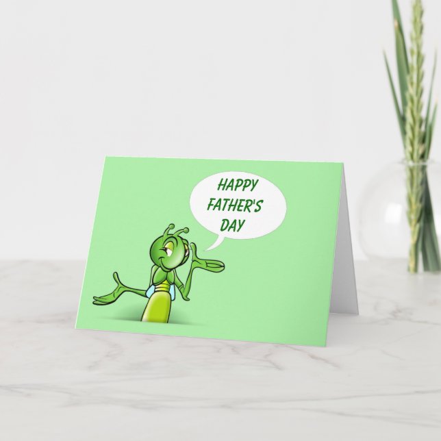 Lycklig Fars dag med insekt cricketbil till Pappa Kort (Framsida)