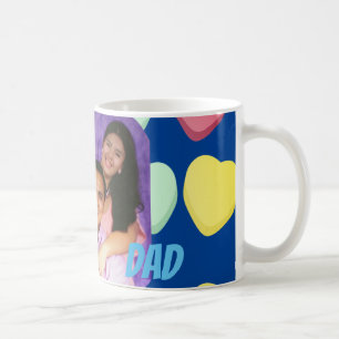 Lycklig Fars dag med Kärlek blå hjärtan Kaffemugg