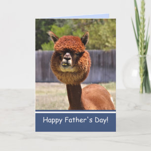Lycklig fars dag med rolig Alpaca! Kort