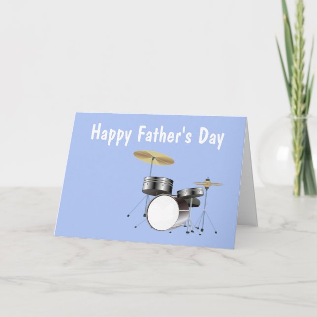 Lycklig Fars dag med trumkit till Pappa Kort (Framsida)