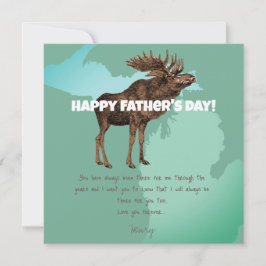 Lycklig Fars dag Michigan Moose Inbjudningar